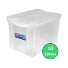 Organizador Plástico 30L Tampa Transparente Ordene Kit 10