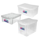 Organizador Plástico 65L + 30L + 13,5L Transparente Cristal Ordene