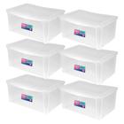 Organizador Plástico 65L Tampa Transparente Ordene Kit 6