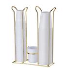 Organizador Porta Copos Descartaveis 200ML + 50/80ML + Porta Mexedor Dourado E Branco