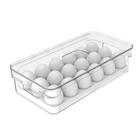 Organizador Porta Ovos Geladeira Com Tampa 18 Unidades Pote Acrílico Clear Fresh OU