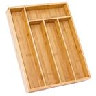 Organizador Porta Talheres De Gaveta Com Divisórias De Bambu 35x27cm