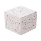 Organizador qua de marmore com tampa branco 8cm x 8cm x 6,5cm - Lyor