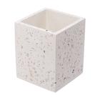 Organizador Quadrado De Mármore Terrazo Branco 8x8x10CM - Lyor