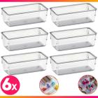 Organizadores Kit 6 Multiuso Modular Gavetas Acrílico Pequeno Cristal - Plas Tutti