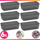 Organizadores Kit 6 Multiuso Modular Gavetas Acrílico Pequeno Cristal - Plas Tutti