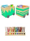 Organizadores Toys Box+ Porta Lápis De Colorir, Kit Infantil
