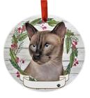 Ornament E&S Imports Siamese Cat Ceramic DIY personalizável