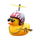 Ornamentos de Pato Amarelo com Capacete para Bicicleta - Decoração para Moto