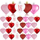 Ornaments XmasExp Heart Shaped Bauble, conjunto de 24 para o Natal