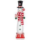 Ornativity Christmas Snowman Countdown Nutcracker Quebra-nozes do Homem de Neve de Madeira com Calendário do Advento Contagem regressiva para a base de Natal Natal Natal Temático Descasque de Boneca Desma