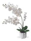Orquídea Silicone Arranjo Flor Artificial Vaso De Porcelana - Flordecorar