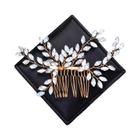 Ouro Cristal Pérola Pente De Cabelo Bandana Tiara Para Mulheres Noiva Festa Casamento Acessórios