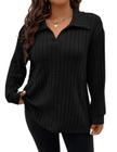 Outfit Koscacy Plus Size Fall for Women, suéter preto, 2GG