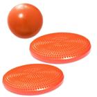 Overball para Pilates 25cm Laranja + 2 Discos Inflaveis de Equilibrio Liveup Sports