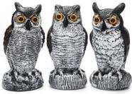 Owl Decoy Ezoon, pacote com 3 unidades, Scare Birds, Pigeon Deterrent Garden