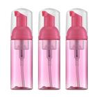 Owlyee 2oz frasco de espuma (3PCS) Dispensador de bomba de espuma vazia para sabonete de mão, limpador de cílios, Shampoo para viajar (60ml, vermelho rosa)