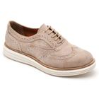 Oxford Brogue Camurça Feminino Solado EVA Flexível Forrado Bico Redondo Casual Conforto Dia a Dia