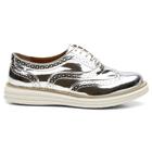 Oxford Brogue Verniz Feminino Solado EVA Flexível Forrado Bico Redondo Casual Conforto Versátil