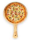 Pá Para Pizza De Madeira 35 Cm Com Pegador Modelo Luxo bandeja para montar pizza e levar ao forno