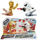 Pack 2 Bonecos Star Wars Battle Bobblers C-3PO vs Stormtrooper - Figuras de Batalha Disney Star Wars- Hasbro - E8032
