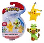 Pack 2 Miniaturas Battle Figure Pokémon Grookey e Pikachu