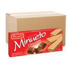 Pack 30 unidades Biscoito Wafer Recheado Parati Minueto com Recheio Sabor Chocolate 115g - Caixa com 30x115g