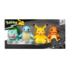 Pack 4 Figuras Pokémon Bulbasaur Squirtle Pikachu e Charmander