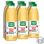 Pack 6 unidades Suco de Maçã Integral Campo Largo 900ml - Kit com 6x900ml