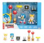 Pack c/ 2 Bonecos e Acessórios Sonic The Hedgehog - 6,5cm - Sonic e Tails - Jakks
