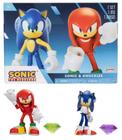 Pack c/ 2 Bonecos Sonic The Hedgehog - 10 cm - Sonic e Knuckles - Jakks