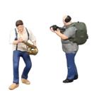 Pack c/ 2 Figuras Saxofonista / Fotógrafo 1:87 HO Dio Studios 87371