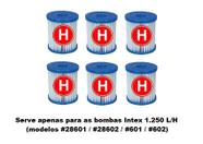 Pack Com 06 Unidades Cartucho Modelo H Refil Filtro Intex para Bomba Filtrante 1250 LH