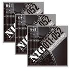 Pack Com 3 Jogos De Cordas Níquel Para Guitarra 011 Nig N-61