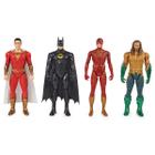 Pack com 4 Figuras Articuladas - Batman, Flash, Shazam e Aquaman - Especial 100 Anos - 30 cm - Sunny