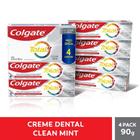 Pack Creme Dental Colgate Total 12 Clean Mint 90g 4 unidades