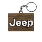 Pacote 20 Chaveiro 3d Marca Jeep com Argola 4cm Mdf Madeira Decorada