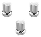 Pacote com 03 Acabamentos C-40 Metal Para registros Pressão/Gaveta Estria Deca 1/2 ou 3/4 - TAPS