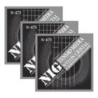 Pacote Com 03 Jogos De Cordas Violão Nylon Nig Tensão Média