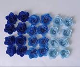 Pacote com 100 unidades de flores Espiral para topo de bolo azul