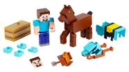 Pacote com 2 bonecos de brinquedo Mattel Minecraft Comic Maker com acessório