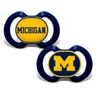 Pacote com 2 chupetas BabyFanatic NCAA Michigan Wolverines