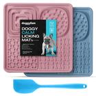 Pacote com 2 unidades de silicone Lick Mat Doggyfam Suction para cães