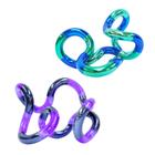 Pacote com 2 unidades Fidget Toy Tangle Palm Metallic, azul aqua e ameixa