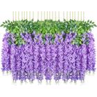 Pacote com 24 flores artificiais para pendurar glicínias roxo - Pauwer