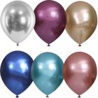 Pacote Com 25 Balões Bexiga Cromado, Balões 5 Polegadas, Balão Metalizado Brilhante
