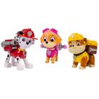 Pacote com 3 bonecos Paw Patrol Marshal, Skye e Rubble