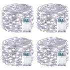 Pacote com 4 LED Fairy Lights EXF 16m 50 LED operado por bateria (branco frio)