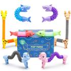 Pacote com 8 tubos Fidget Toy UrChoice Cute Animal Pop