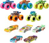 Pacote de 10 Toy Monster Trucks Hot Wheels com 5 unidades que brilham no escuro